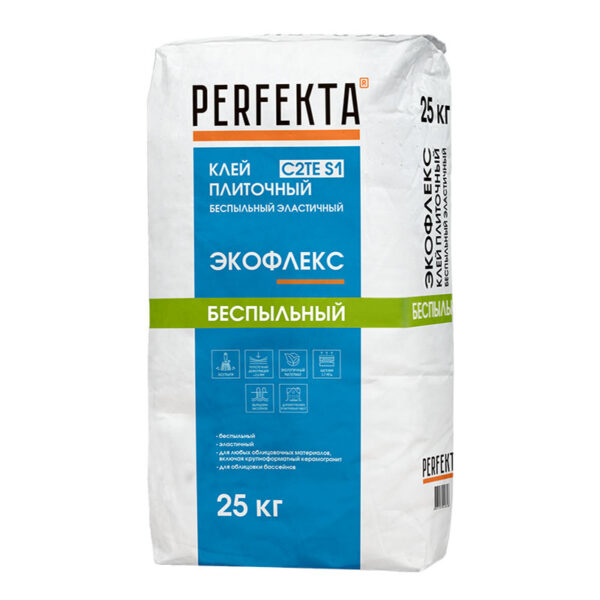 Клей плиточный беспыльный эластичный Экофлекс C2TE S1, 25 кг Клей плиточный беспыльный эластичный Экофлекс C2TE S1, 25 кг