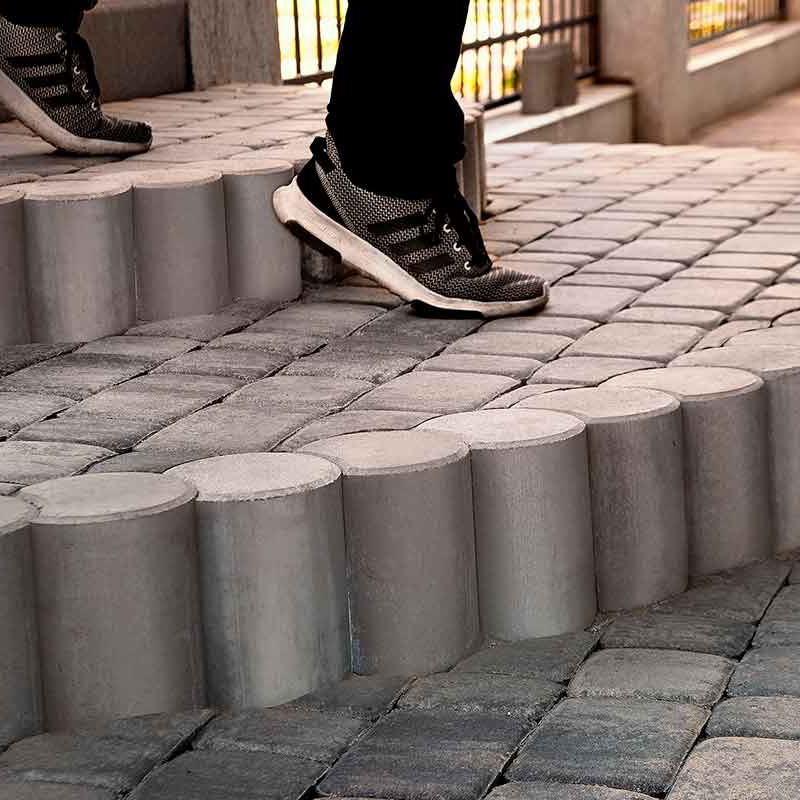 Ступени из столбиков Палисад кругл