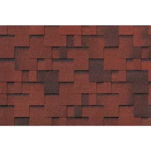 Гибкая черепица RoofShield Фемили Эко Лайт Модерн 50 красный с оттенением