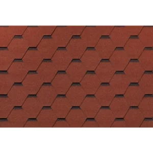Гибкая черепица RoofShield Классик Стандарт 11 кирпично красный с оттенением